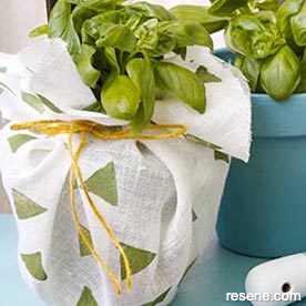 Print a potato stamped fabric