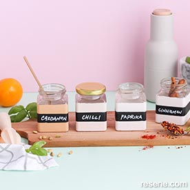 Painted spice jars