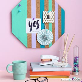 Paint your own hex shaped noticeboard