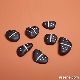 Painted stone dominoe project