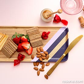 Paint a striped tray