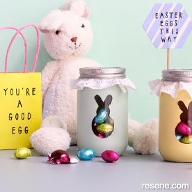 Paint easter bunny jars for your easter treats