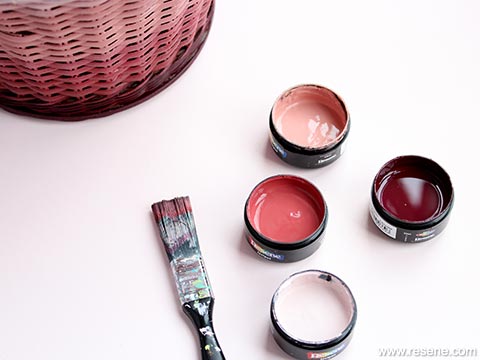 Paints and basket