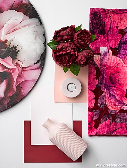Floral themed mood board