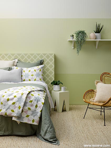 Tonal green bedroom