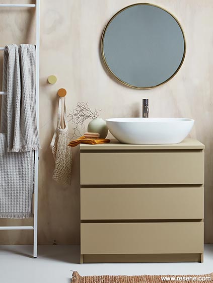 A Scandi cool powder room