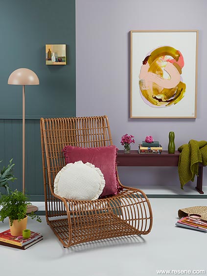A relaxed reading nook with a grown-up English country vibe