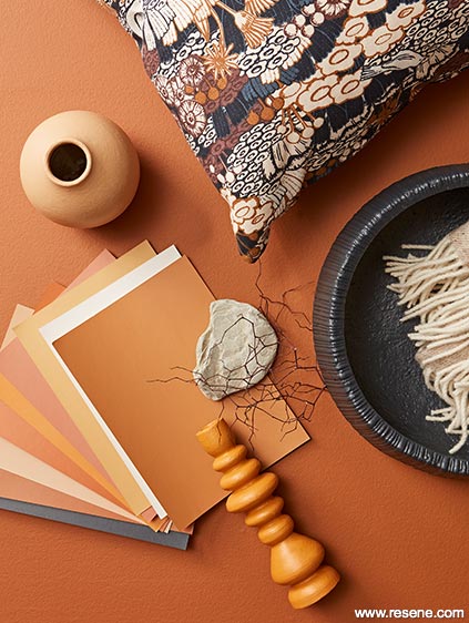 Mood board using spicy colours