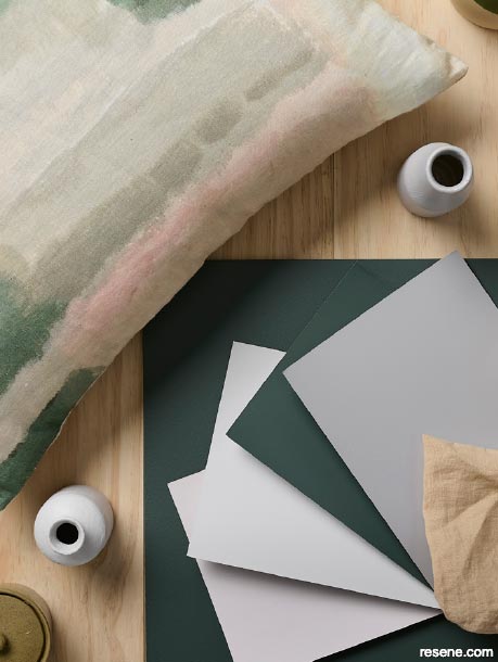 A forest green moodboard