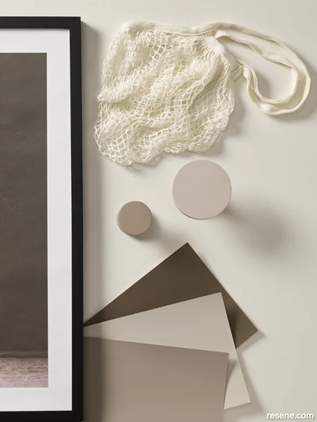 A winter themed moodboard showing creamy neutral hues