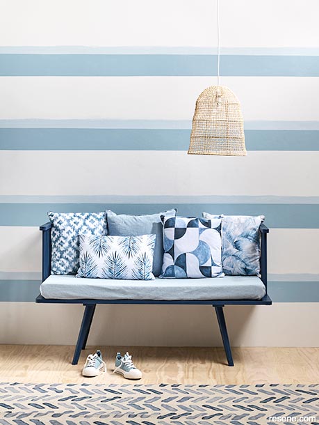 Pattern mixing - blue room