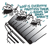 Prevent cluster flies landing on their roof at dusk