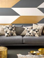 Painted geometric shapes