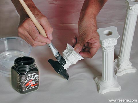 Step 1 - gilding candlesticks