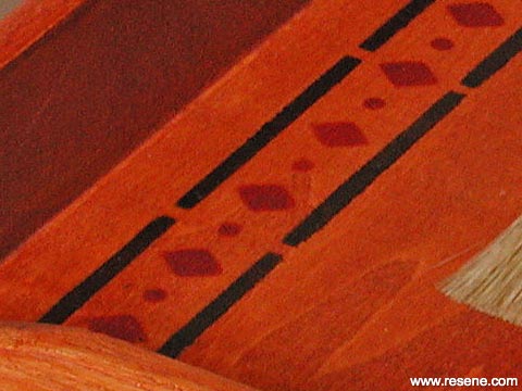 Detail of colour stain stencil