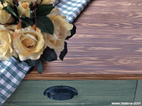 A wood grain effect finish