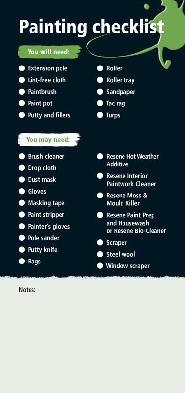 Painting checklist