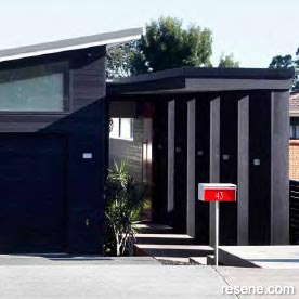 Bold Resene colours, including Resene CoolColour Pitch Black