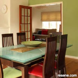 Lively colours in a refurbished dining room