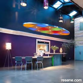 A colourful fireplace showroom