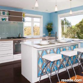 Turquoise blue kitchen