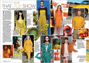 Popular colours of 70s suburbia have infiltrated the northern hemispheres Spring 2011 runways