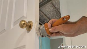 Painting the door jamb