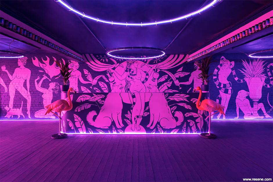 Bacchanalia feast mural theme