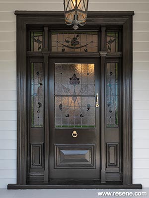 Black villa entrance