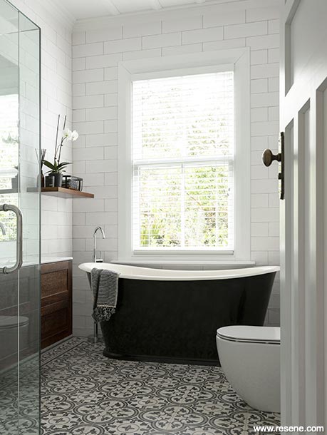 Modern black and white bathroom