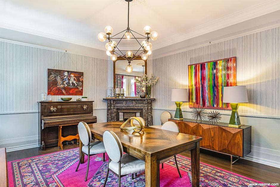 Blue character dining room