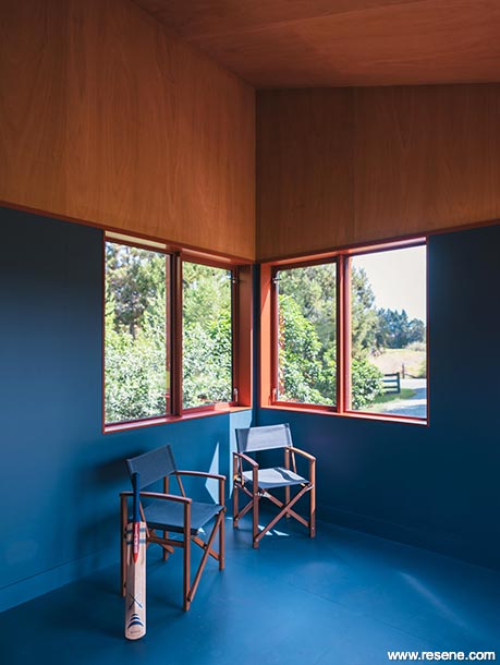 A blue cricket club interior