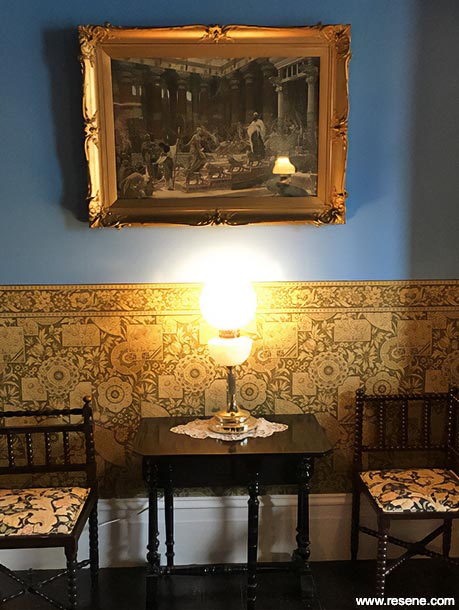 Blue victorian interior