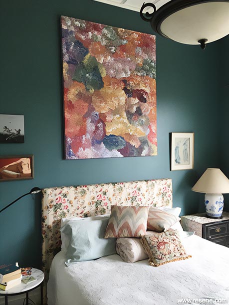 Dark blue bedroom