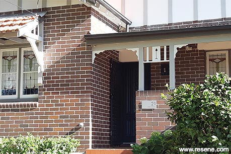 Brick and white home exterior