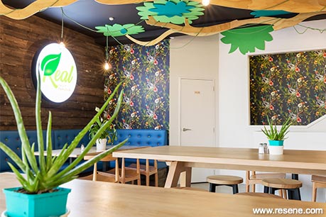 Bright and natural restaurant colour scheme
