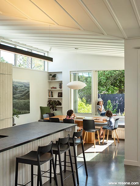 Neutral kitchen and dining area