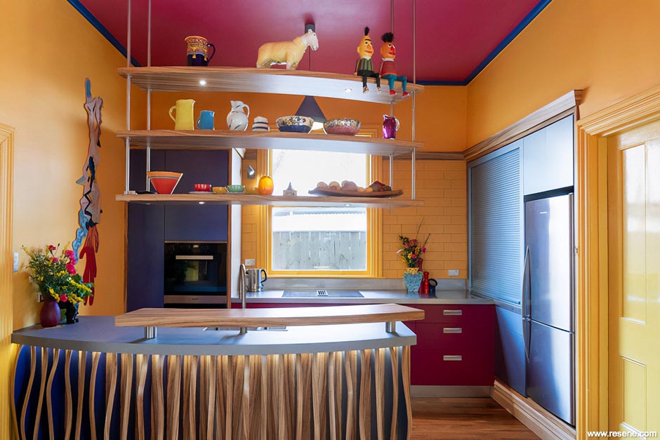 Bold and colourful kitchen