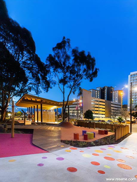 Colourful park walkway