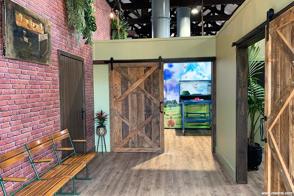 Colourful pet crematory interior