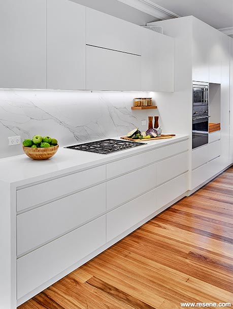 Crisp white kitchen