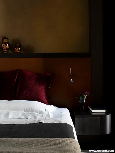 Dark master bedroom