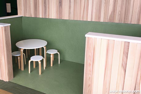 Green seating area