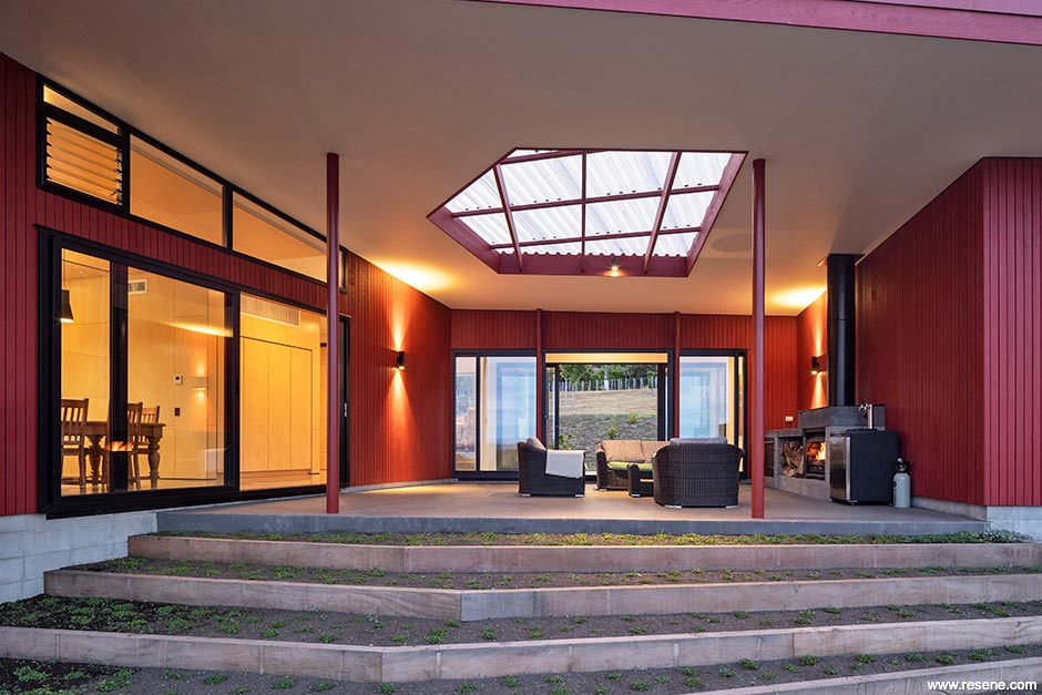 Farmhouse patio and garden