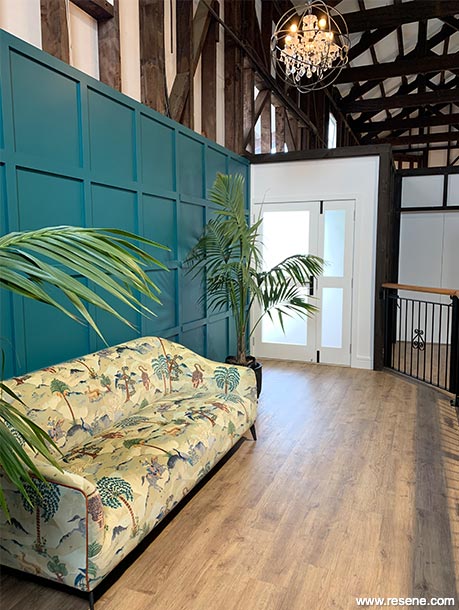 Green blue interior wall
