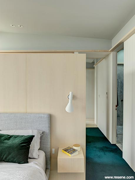 Green and blue bedroom