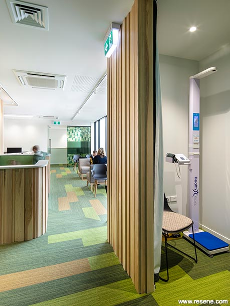 Green and neutral reception area