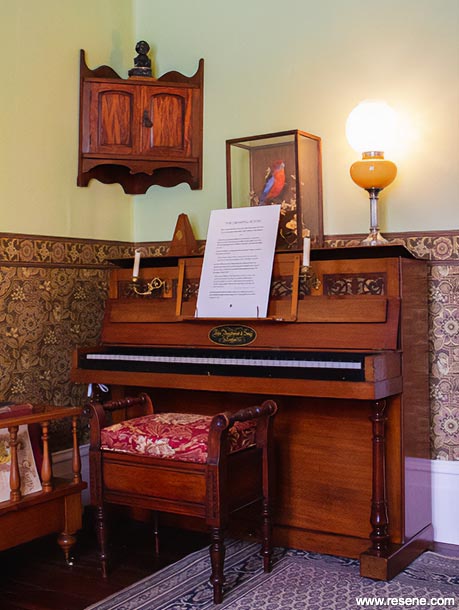 Green victorian home interior