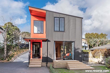 Grey and orange bach exterior 2