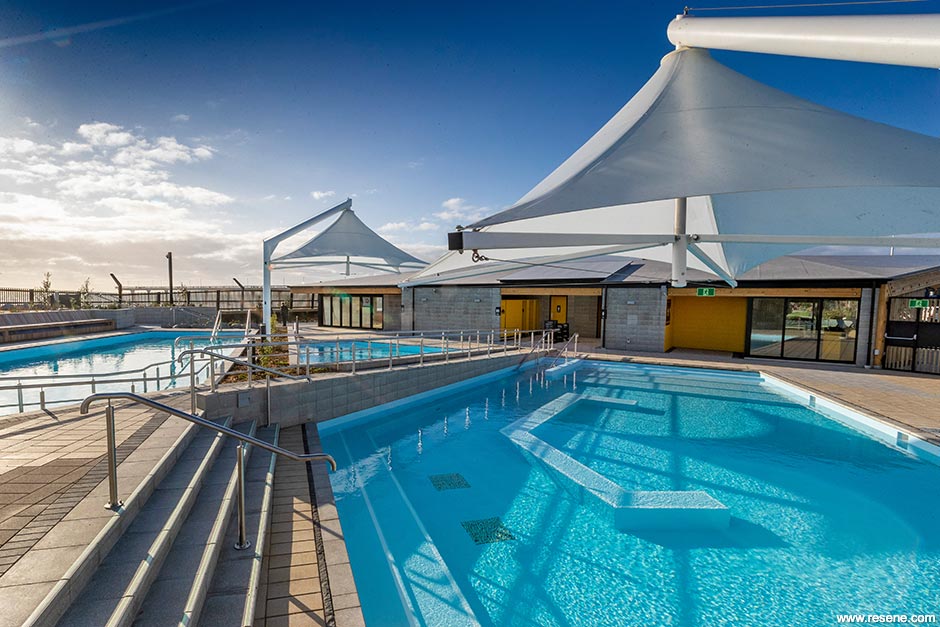 Hot pools - pool deck